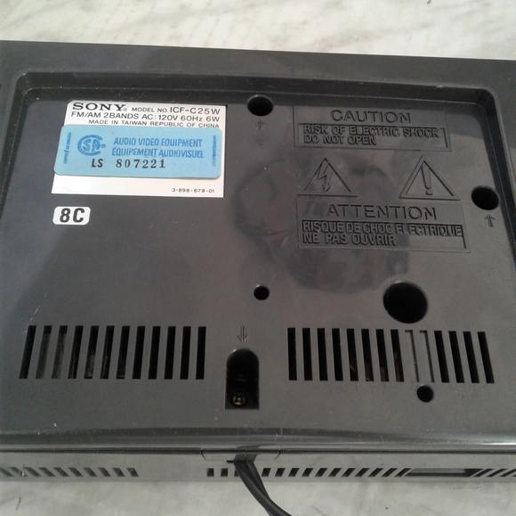 Vintage Sony Dream Machine Model ICF-C25W Digital FM/AM Alarm Clock Radio Tested - Picture 3 of 4